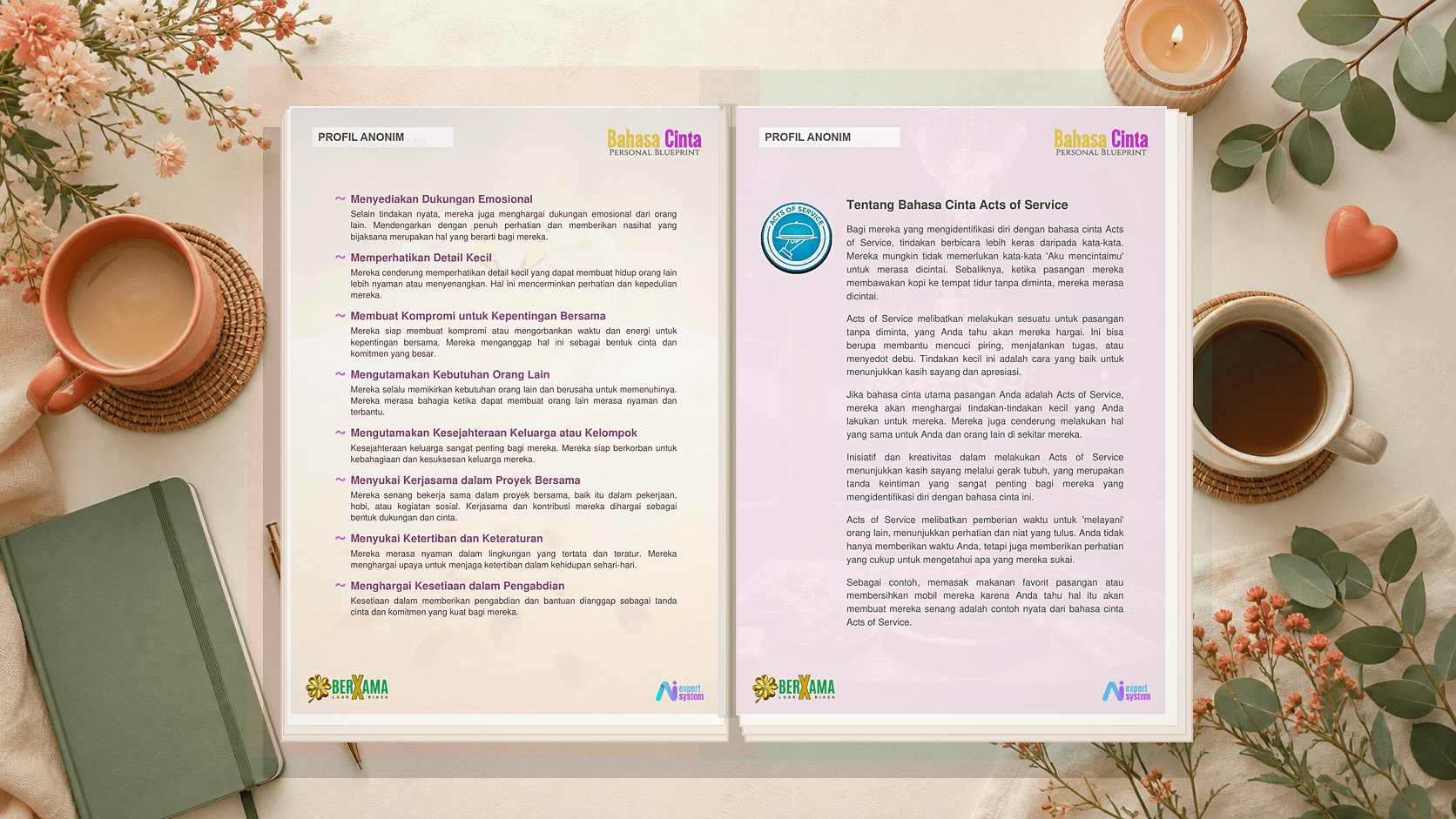 Penjelasan Acts of Service dan ciri praktisnya dalam report