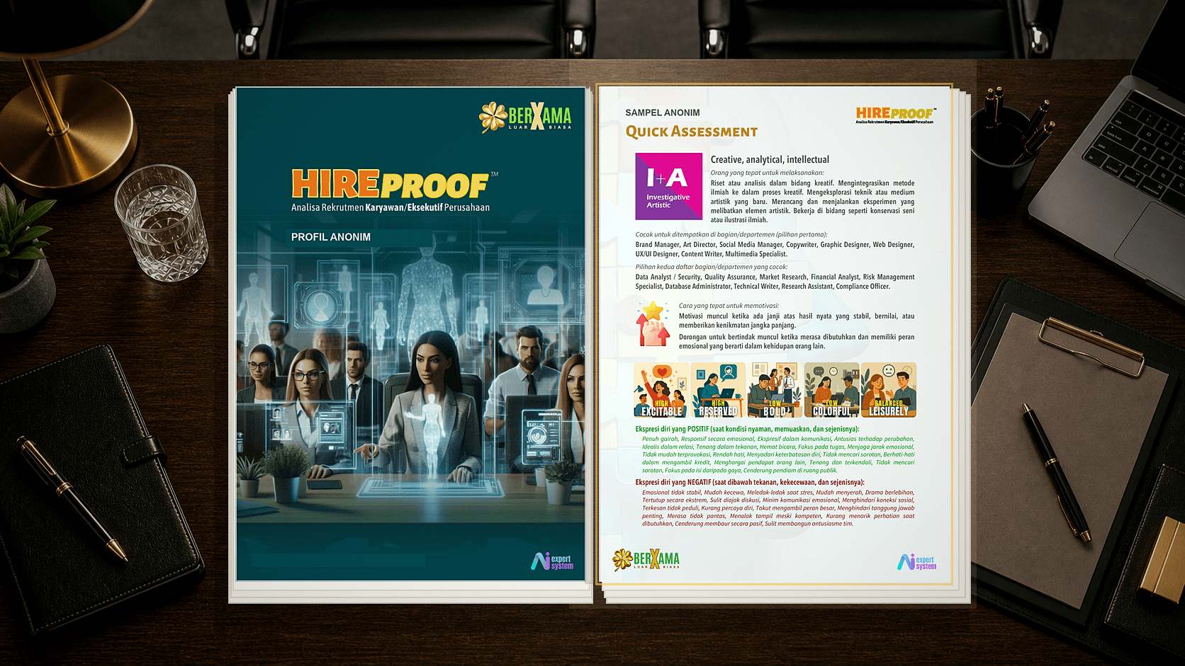 Contoh halaman Quick Assessment Hire Proof yang sudah dianonimkan