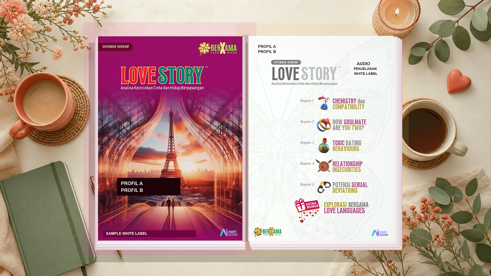 Cover contoh report Love Story yang sudah dianonimkan