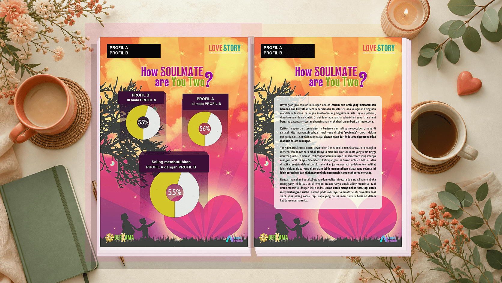 Peta soulmate dalam contoh report Love Story