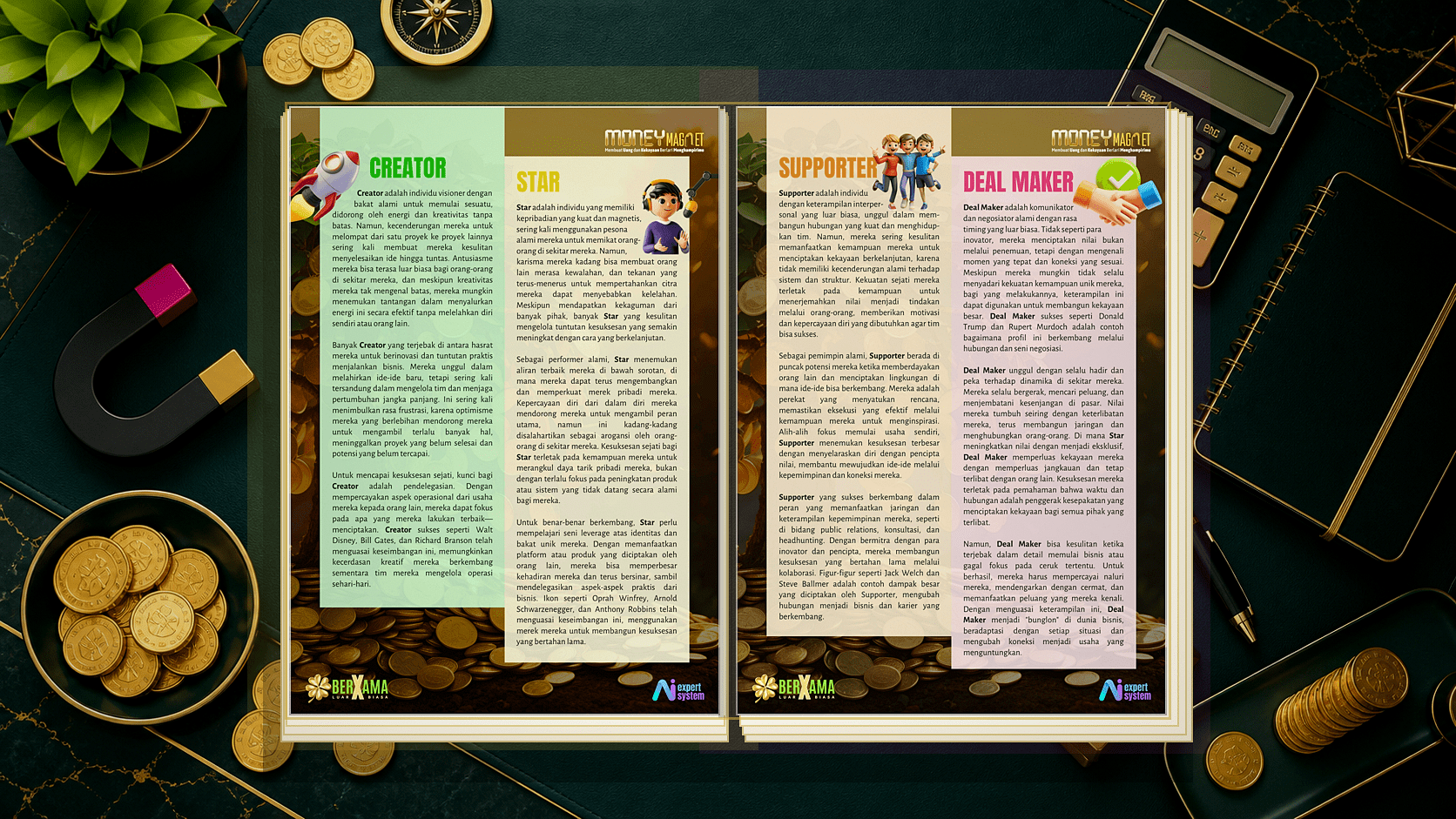 Contoh halaman Creator, Star, Supporter, dan Deal Maker