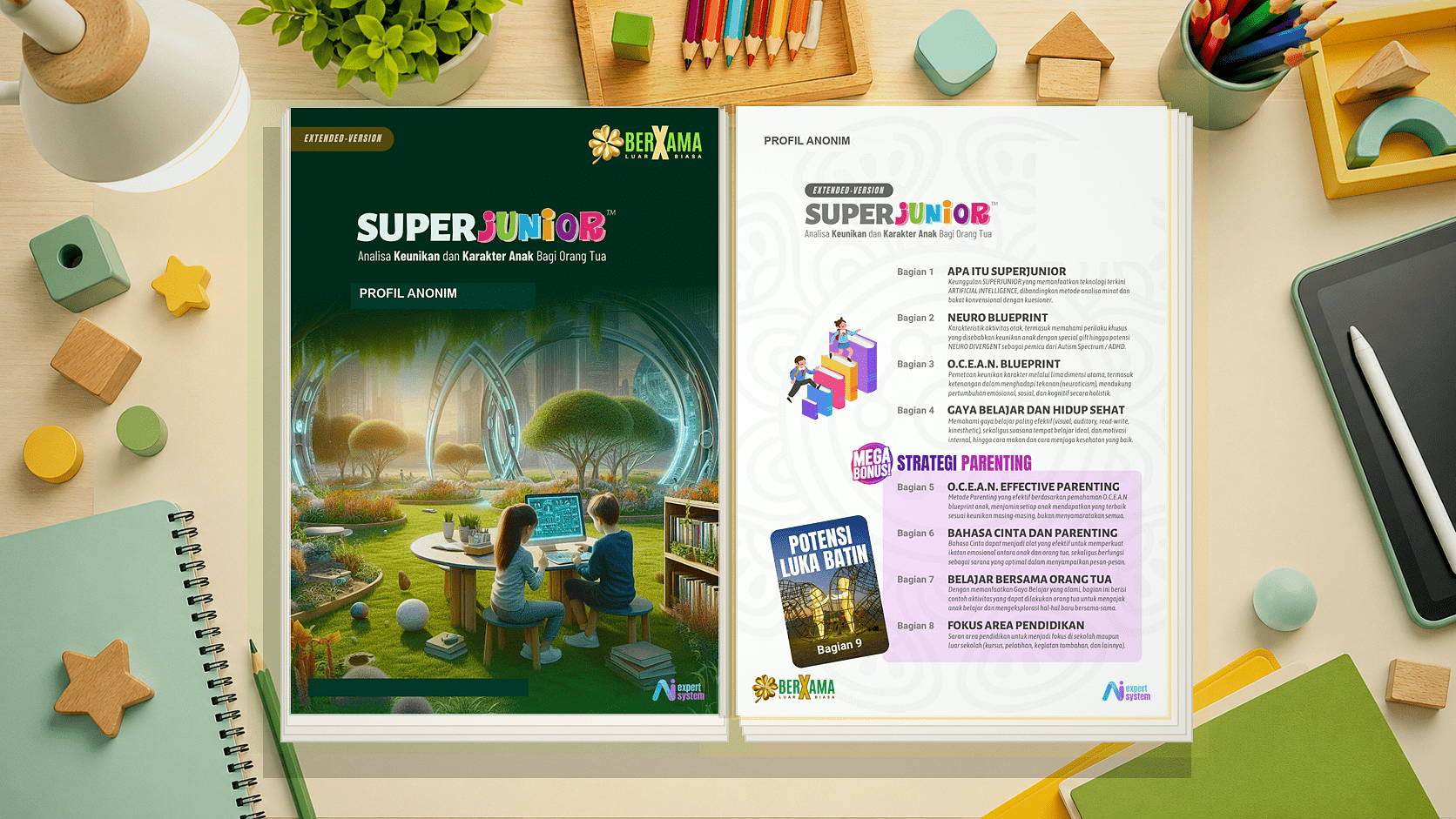 Cover contoh report Super Junior yang sudah dianonimkan